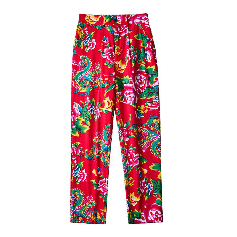 Streetwear Brand Flower - 남성용 중국 스타일 인기 바지, 하이
