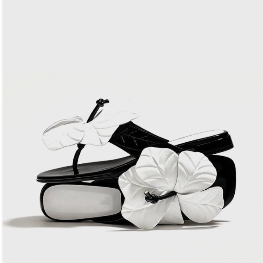 브랜드 여성용 여름 신상 우아한 꽃무늬 디자인 슬리퍼  - Streetwear Brand Flower 리뷰 및 가격