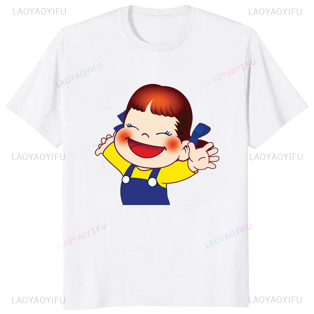 일본 귀여운 소녀 밀크 페코짱 프린트 티셔츠, 하라주쿠 - Streetwear Brand T Shirt 리뷰 및 가격