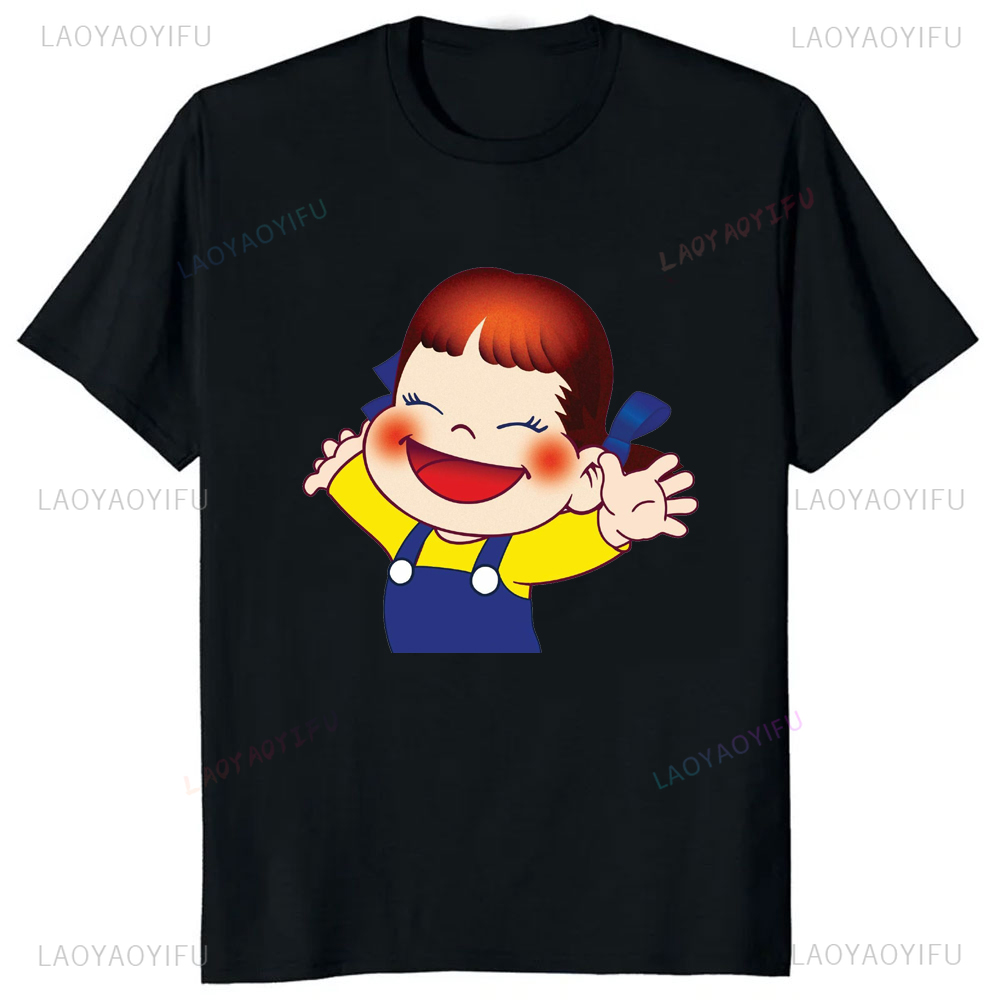 일본 귀여운 소녀 밀크 페코짱 프린트 티셔츠, 하라주쿠 - Streetwear Brand T Shirt 리뷰 및 가격