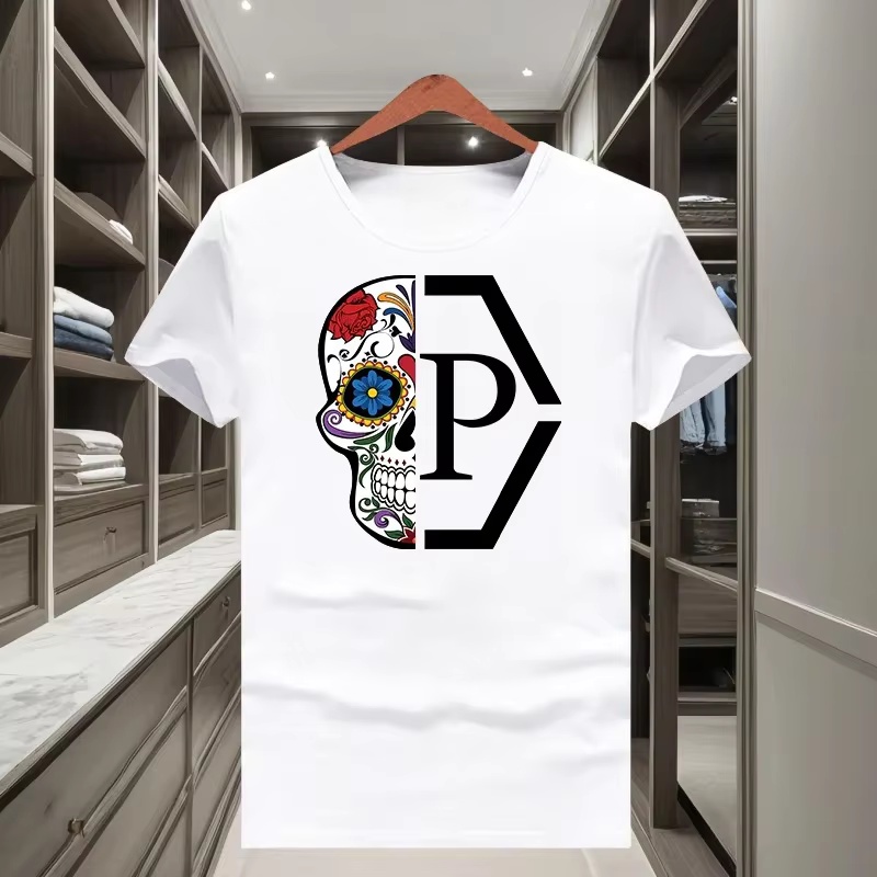 아트 클래식 트렌디 브랜드 하프 스컬 플라워 티셔츠 1 - Streetwear Brand Flower 리뷰 및 가격