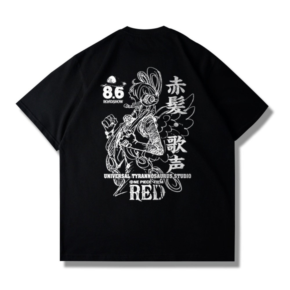2025 원피스 레드 그래픽 티셔츠 남성 여름 옷 여성 - Streetwear Brand Japan 리뷰 및 가격