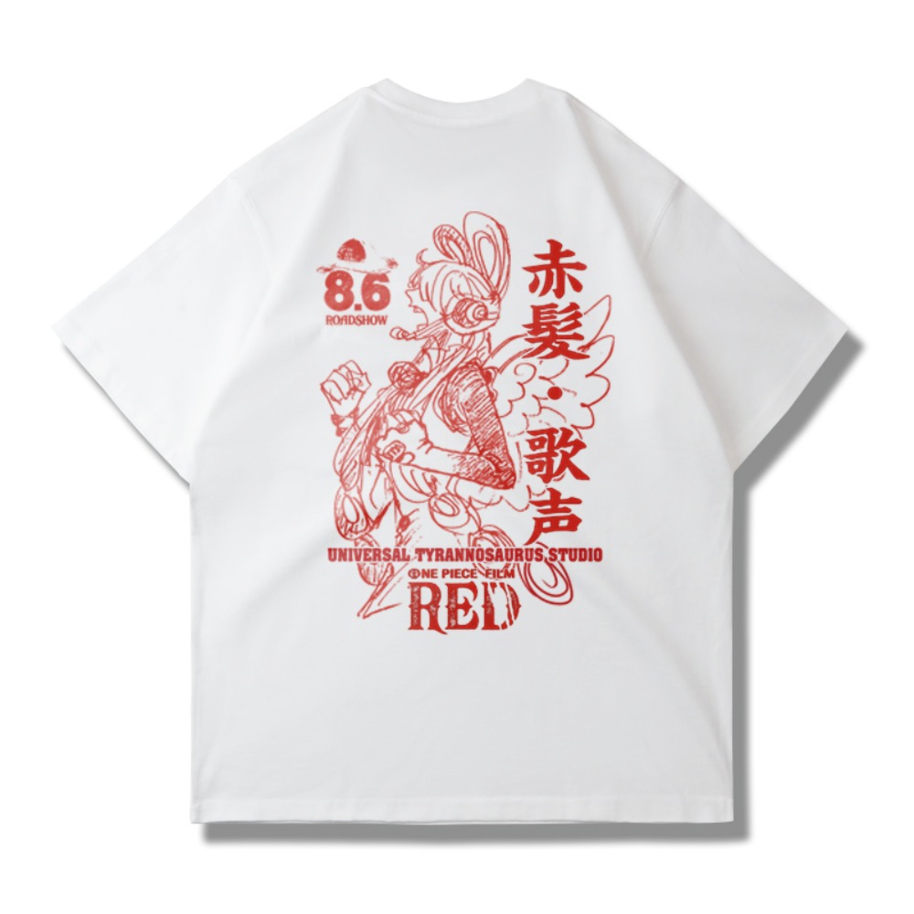 2025 원피스 레드 그래픽 티셔츠 남성 여름 옷 여성 - Streetwear Brand Japan 리뷰 및 가격